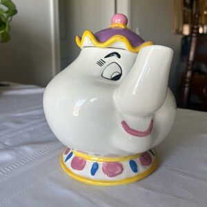 NWT, Vtg Treasure Craft, Beauty & The Beast Mrs. Potts Teapot, A Pfaltzgraff Co.